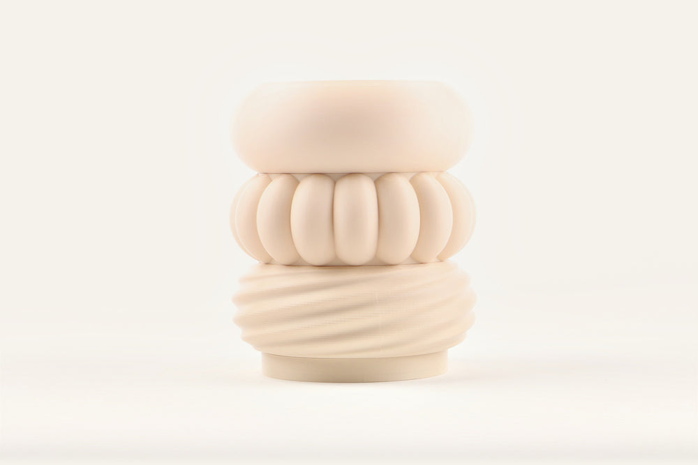 Chalk, a three-module modular vase in Matte Light Khaki