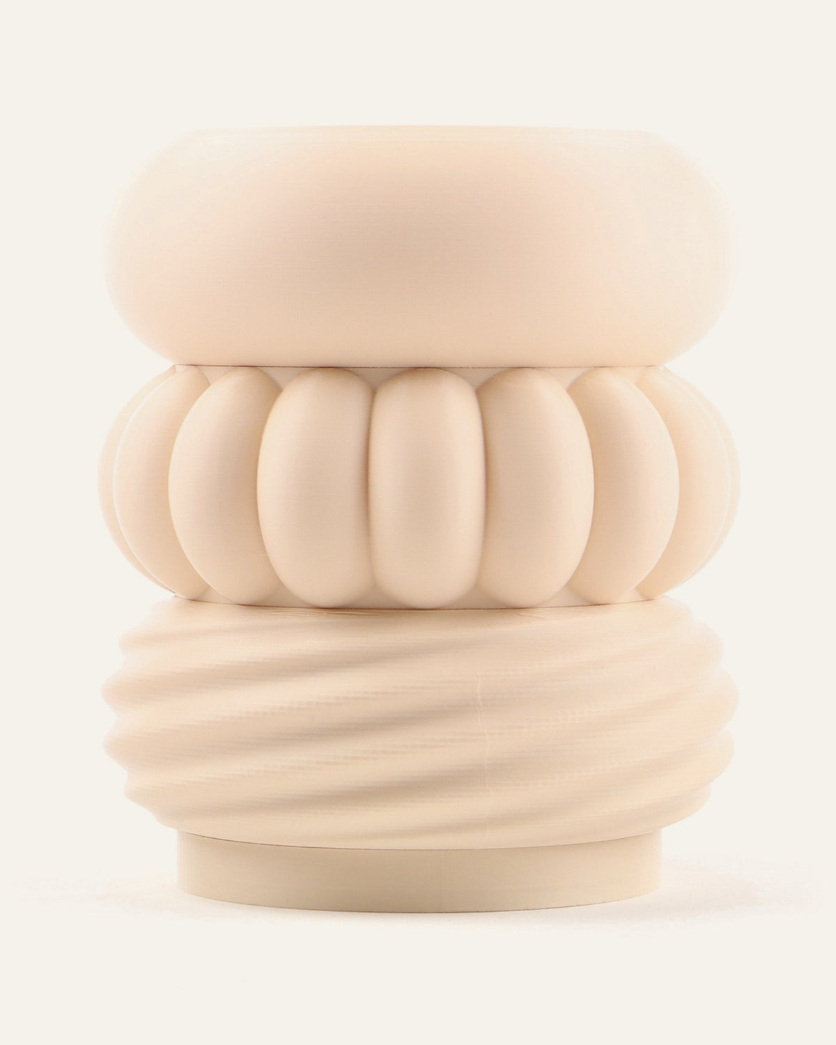 Chalk, a three-module modular vase in Matte Light Khaki