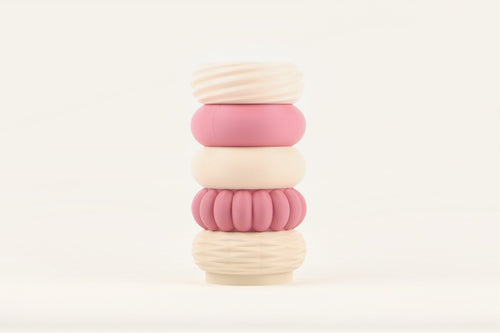Blossom, a five-module modular vase alternating rose and cream