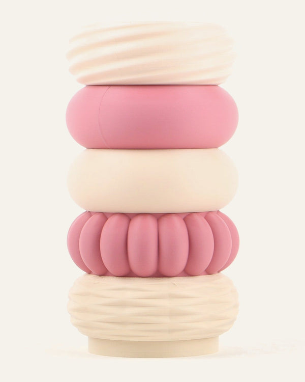 Blossom, a five-module modular vase alternating rose and cream