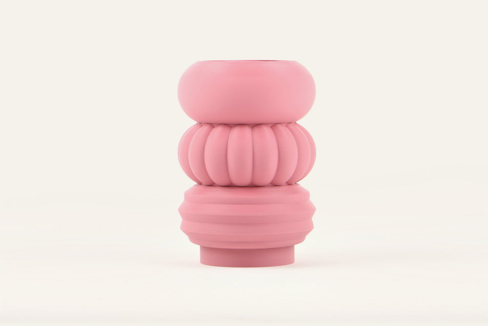 Rosewater, a three-module modular vase in a single rose finish