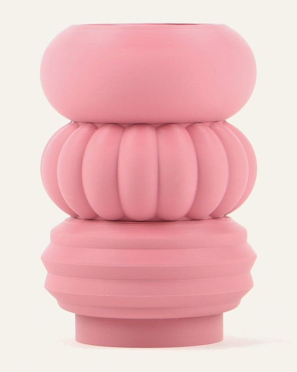 Rosewater, a three-module modular vase in a single rose finish