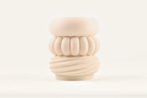 Chalk, a three-module modular vase in Matte Light Khaki
