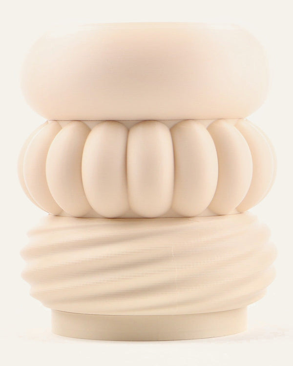 Chalk, a three-module modular vase in Matte Light Khaki