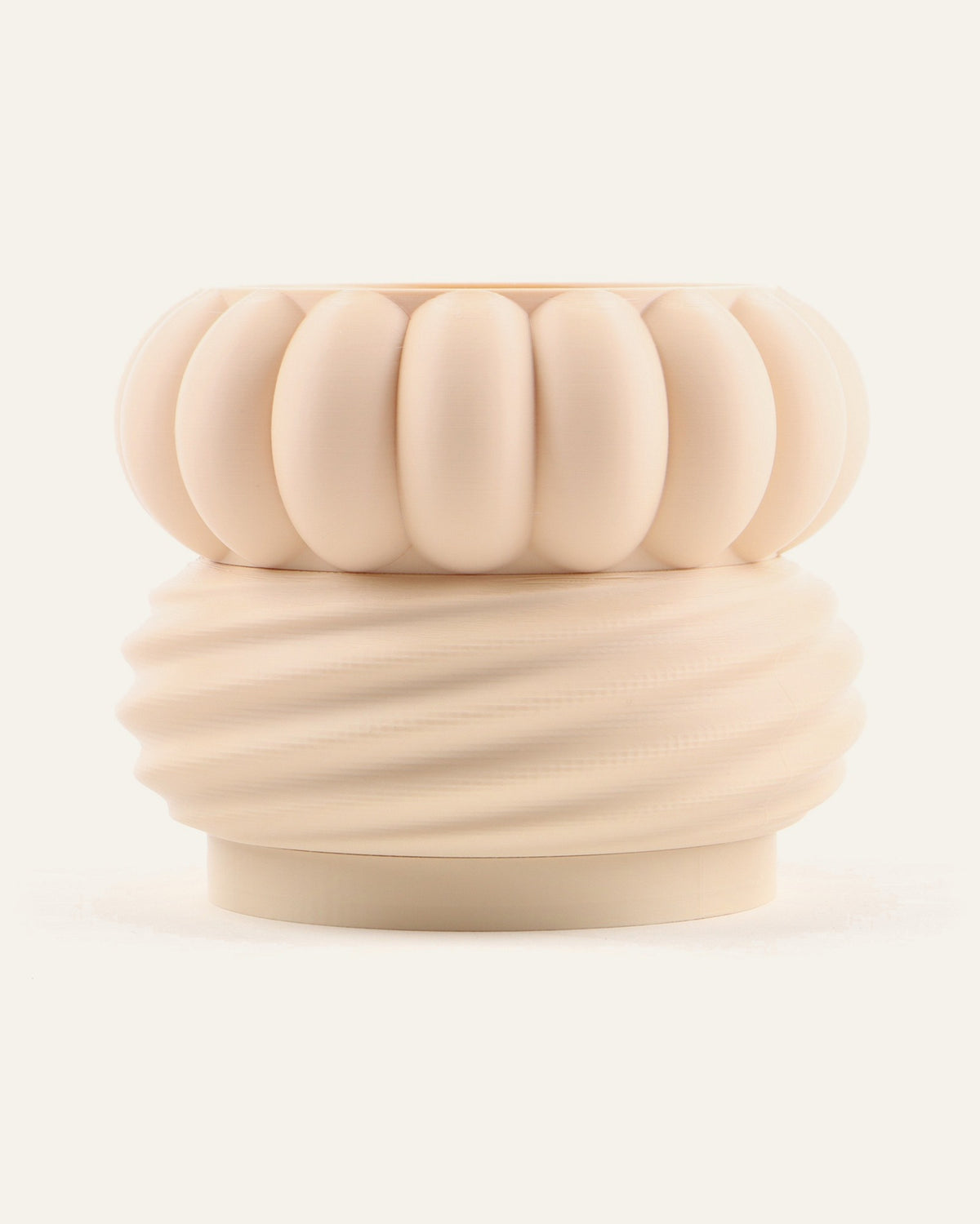 Dune, a two-module modular vase in Matte Light Khaki